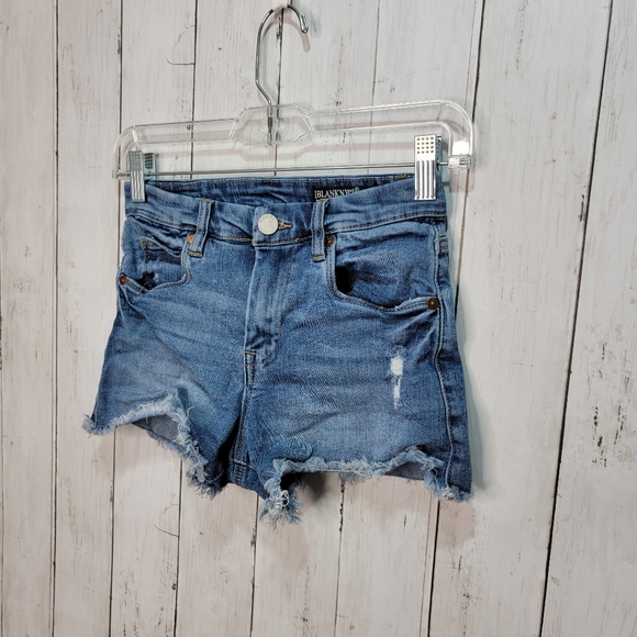 Blank NYC The Lenox Cut Off Denim Jeans Shorts Distressed High Rise Size 24. - Picture 2 of 6